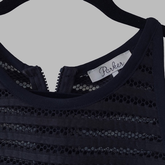 PARKER CONNER BLACK SLEEVELESS SHEATH DRESS BLACK EVENING DRESS - Picture 10 of 16